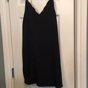 NWT Black Scalloped Slip Dress